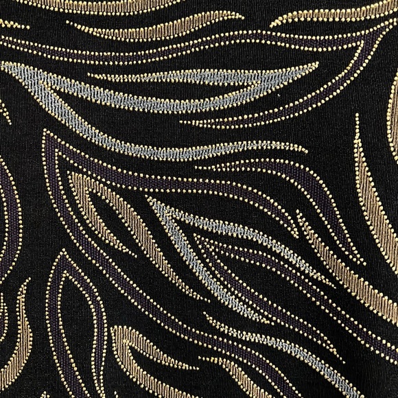 VTG Black Dressy Topper Jacket Black Metallic Beaded Fringe Long Sleeve Flowy 14 - Picture 12 of 14